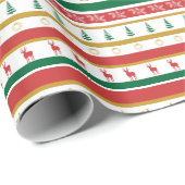 Retro nostolgic Weihnachtsspielzeug Geschenkpapier (Rolleneckpunkt)