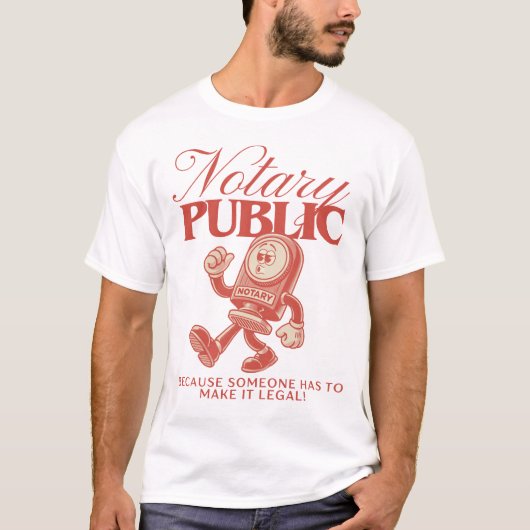 Retro Notary Public Funny Notary Spaß T-Shirt (Vorderseite)