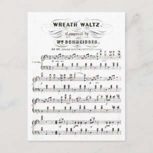 Retro-Notenlinien von Notenblättern (vintage Walze Postkarte