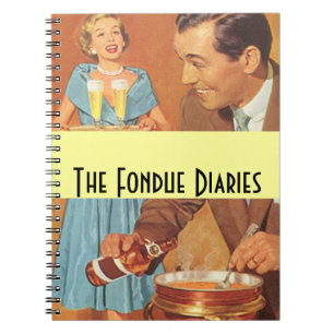 Retro-Notizbuch Fondue-Tagebücher Party-Paar Vinta Notizblock