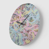 Retro Nouveau Art Deko inspiriert Pastellfarben ab Große Wanduhr (Winkel)