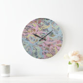 Retro Nouveau Art Deko inspiriert Pastellfarben ab Große Wanduhr (Zuhause)