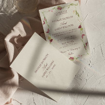 Retro Nouveau Art Wasserfarbe Florale Hochzeit