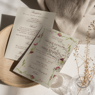 Retro Nouveau Kunst Blumen Hochzeit Alles in Einem Einladung
