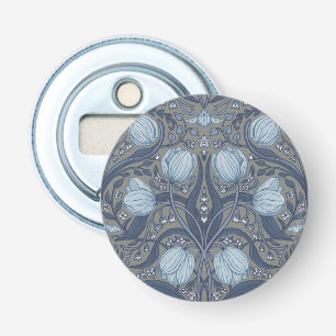 Retro Nouveau Tulpen in Blau und Zinn Flaschenöffner