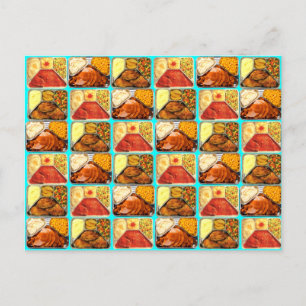 Retro Novelty TV Dinners Trays Postkarte