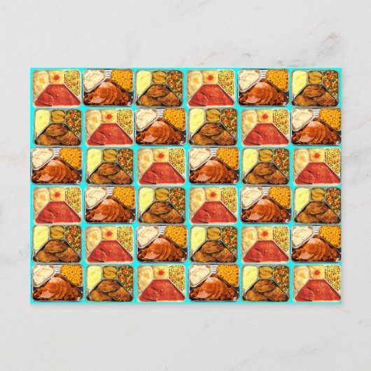 Retro Novelty TV Dinners Trays Postkarte (Vorderseite)