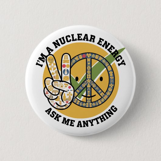 Retro Nuklear Energy Design Vektorgeschenk Button (Vorderseite)