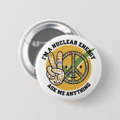 Retro Nuklear Energy Design Vektorgeschenk Button (Vorne & Hinten)