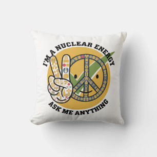 Retro Nuklear Energy Design Vektorgeschenk Kissen