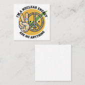 Retro Nuklear Energy Design Vektorgeschenk Quadratische Visitenkarte (Vorne/Hinten)