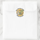 Retro Nuklear Energy Design Vektorgeschenk Runder Aufkleber (Tasche)