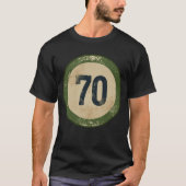 Retro Nummer 70 mit Abnutzungseffekt T-Shirt (Vorderseite)