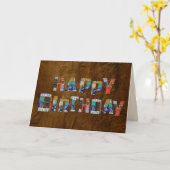 Retro-Nummernschild Geburtstag Karte (Gelbe Blume)