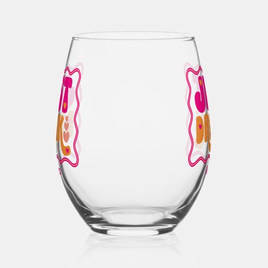 Retro Nur Betrunkener Junggeselinnen-Abschied Weinglas Ohne Stiel (Links)