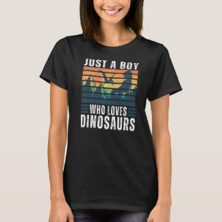 Retro nur ein Junge, der Dinosaurier für Paleontol T-Shirt