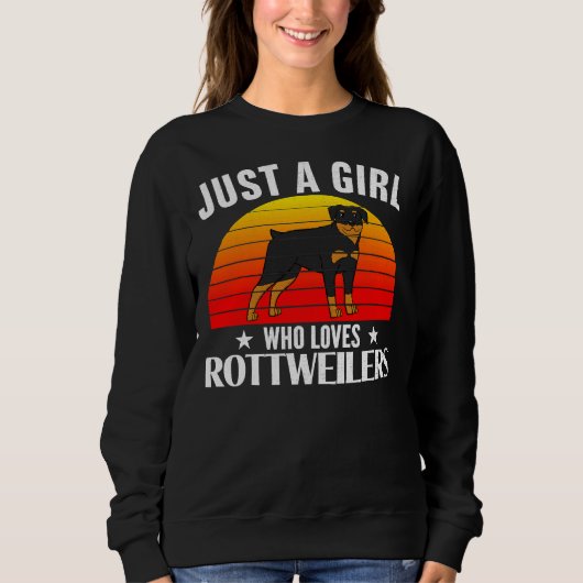 Retro nur ein Mädchen, das Rottweilers Liebe 21 Sweatshirt (Vorderseite)
