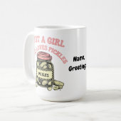 Retro-"Nur ein Mädchen, das saure Gurken liebt"-Gl Kaffeetasse (Vorderseite Links)