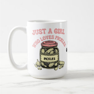Retro-"Nur ein Mädchen, das saure Gurken liebt"-Gl Kaffeetasse