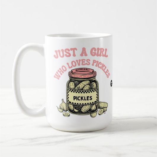 Retro-"Nur ein Mädchen, das saure Gurken liebt"-Gl Kaffeetasse (Links)