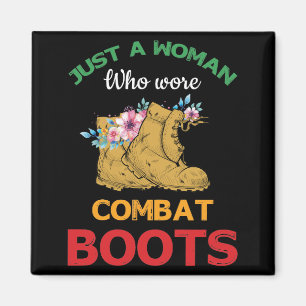Retro nur eine weibliche Kampfstiefel Veteran Flor Magnet