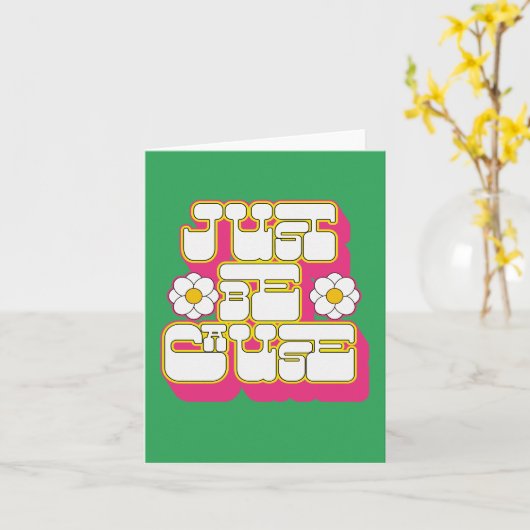 Retro, nur weil Rosa und Grün Karte (Gelbe Blume)