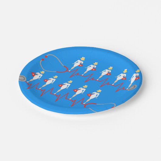 Retro-Nuropapier-Teller Pappteller (Schrägansicht)