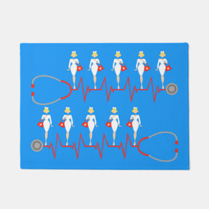 Retro Nurse Dose Mat Fußmatte