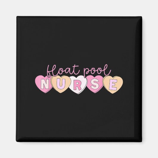 Retro Nurse Float Ol Valentines Heart Icu Med Surg Magnet (Vorne)