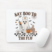 Retro Nurse Ghost Halloween Impfstoff sagen Boo zu Mousepad (Mit Mouse)