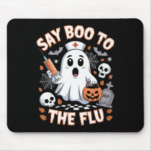 Retro Nurse Ghost Halloween Impfstoff sagen Boo zu Mousepad