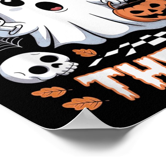 Retro Nurse Ghost Halloween Impfstoff sagen Boo zu Poster (Ecke)