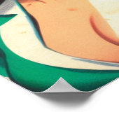 Retro Nurse Girl Illustration Poster (Ecke)