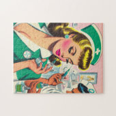 Retro Nurse Girl Illustration Puzzle (Horizontal)