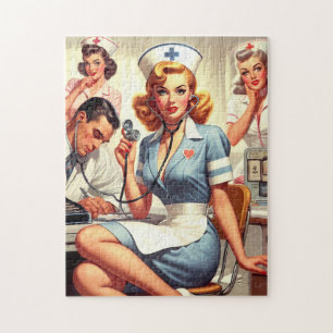 Retro Nurse Illustration Puzzle