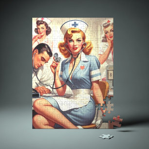 Retro Nurse Illustration Puzzle