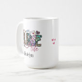 Retro Nurse Life Typografie Personalisierte Mug Kaffeetasse (Vorderseite Links)