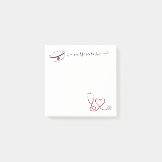 Retro Nurse Medical Post-it Notes Post-it Klebezettel (Vorderseite)
