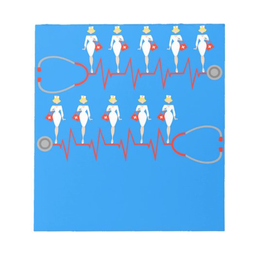 Retro Nurse Notepad Notizblock (Vorderseite)