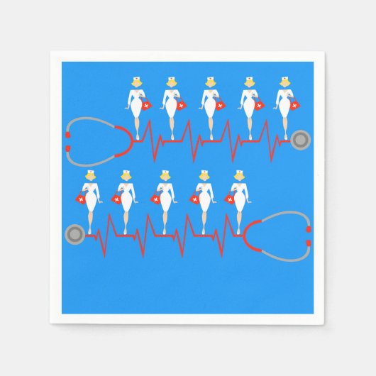 Retro Nurse Paper Napkins Serviette (Vorderseite)