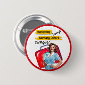 Retro Nurse Pinup_ Krankenpflege Button (Vorne & Hinten)