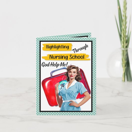 Retro Nurse Pinup_ Krankenpflege Dankeskarte (Vorderseite)