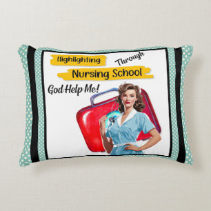 Retro Nurse Pinup_ Krankenpflege Dekokissen