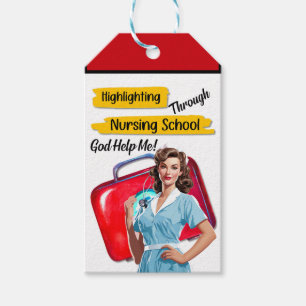 Retro Nurse Pinup_ Krankenpflege Geschenkanhänger