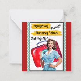 Retro Nurse Pinup_ Krankenpflege Mitteilungskarte