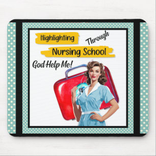 Retro Nurse Pinup_ Krankenpflege Mousepad