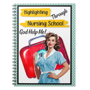Retro Nurse Pinup_ Krankenpflege Notizblock