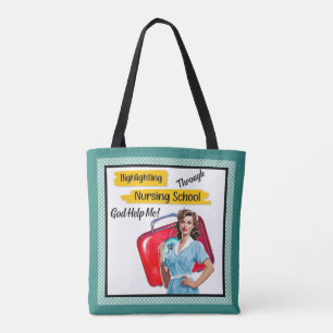 Retro-Nurse-Pinup_ Krankenpflege-Notizen Tasche