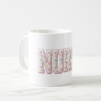 Retro Nurse Valentine , Faux Yarn Heart Coquette Kaffeetasse