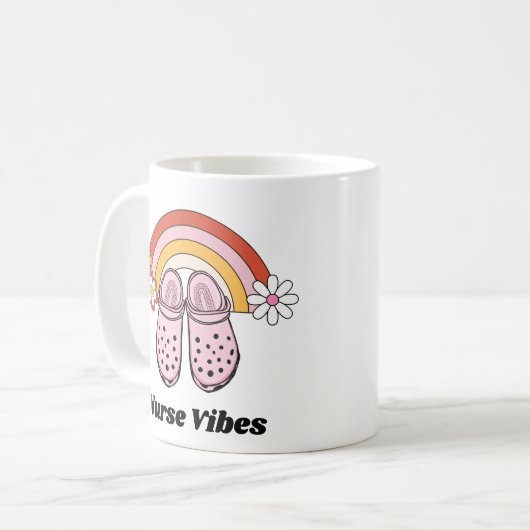 Retro Nurse Vibes Kaffeetasse (Vorderseite Links)